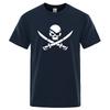 Pirate Skull Logo Funny Print T-Shirts Men Women Loose Tshirs Breathable Summer T-Shirts 100% Cotton Oversize Casual Tee Clothes