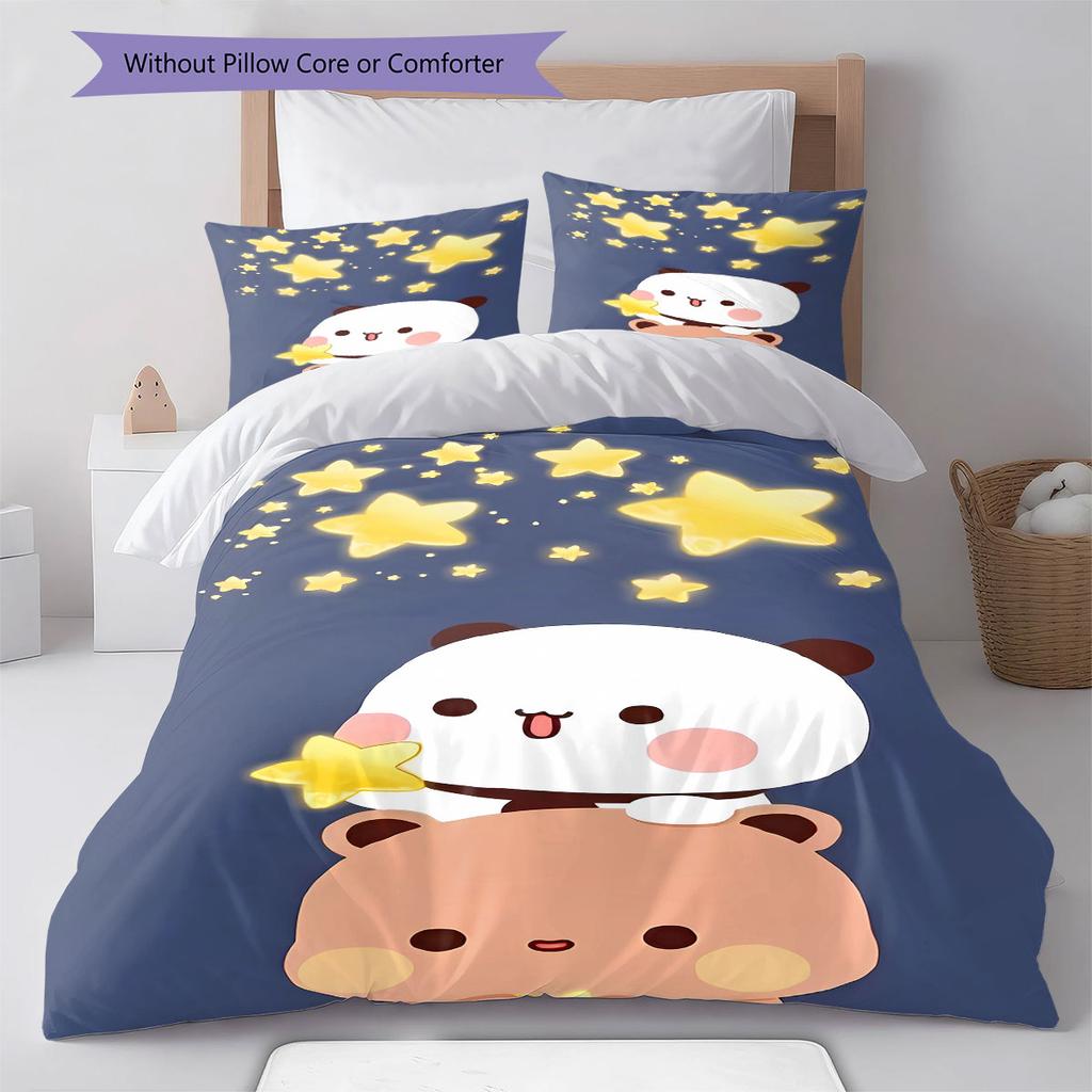 Bubu Dudu Pattern Bedding,Quilt Set Quilt Cover Pillowcase Home Birthday Gift(1 * Duvet Cover + 2 * Pillowcase, Without Core)