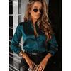 Womens Long Sleeve Satin Shirt With Collar Slim Fit Office Blouse In Solid Colors 2026