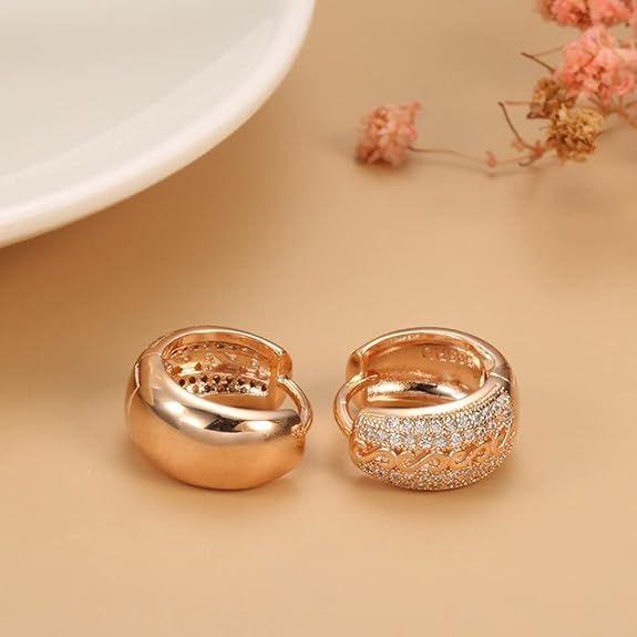 Latest Fancy Stylish Zircon Copper Bali Earrings for Women and Girls