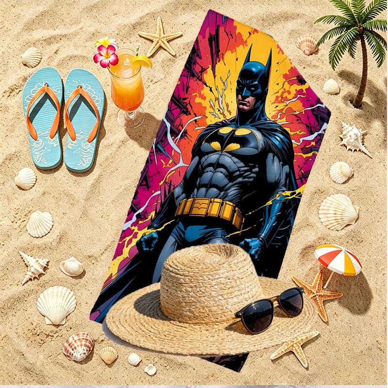 Batman Aufdruck Strandtuch, Vielseitiges Leichtes Saugfähiges Strandtuch für Pool Surfen Yoga Badezimmer, Perfektes Geburtstags-Urlaubsgeschenk