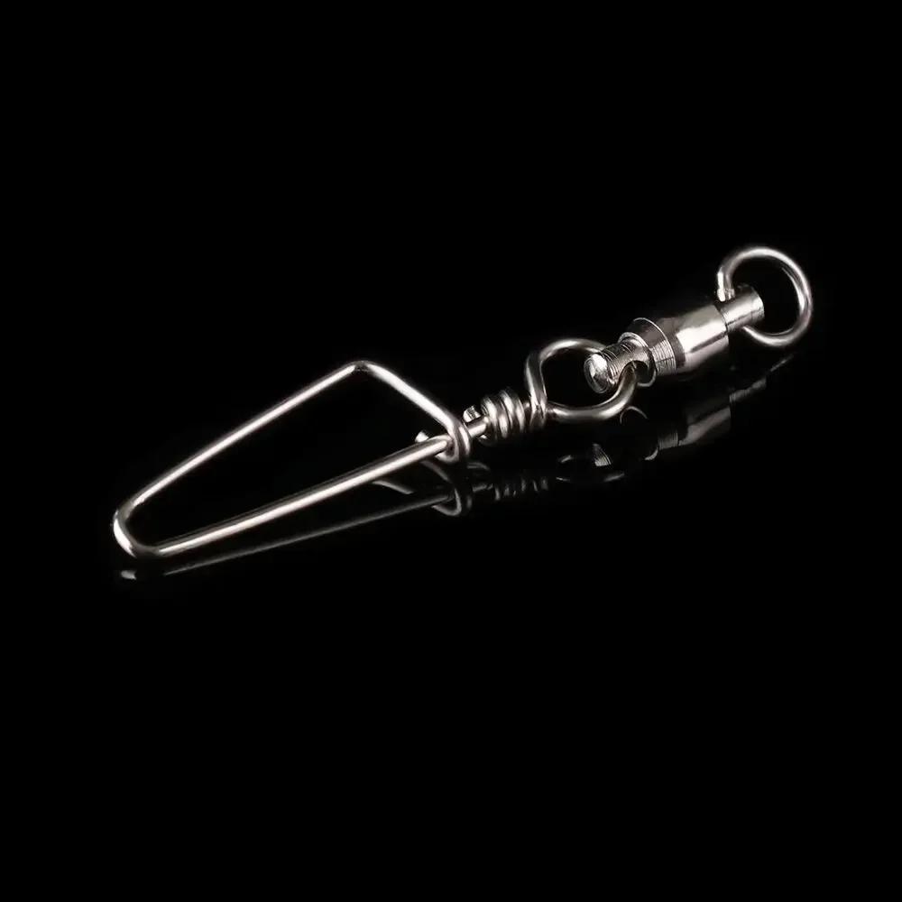 5/10pcs Durable Solid Ring Size 0# To 8# Rolling Swivel Heavy Duty Ball Fishing Snap Connector with Pin Bearing Barrel