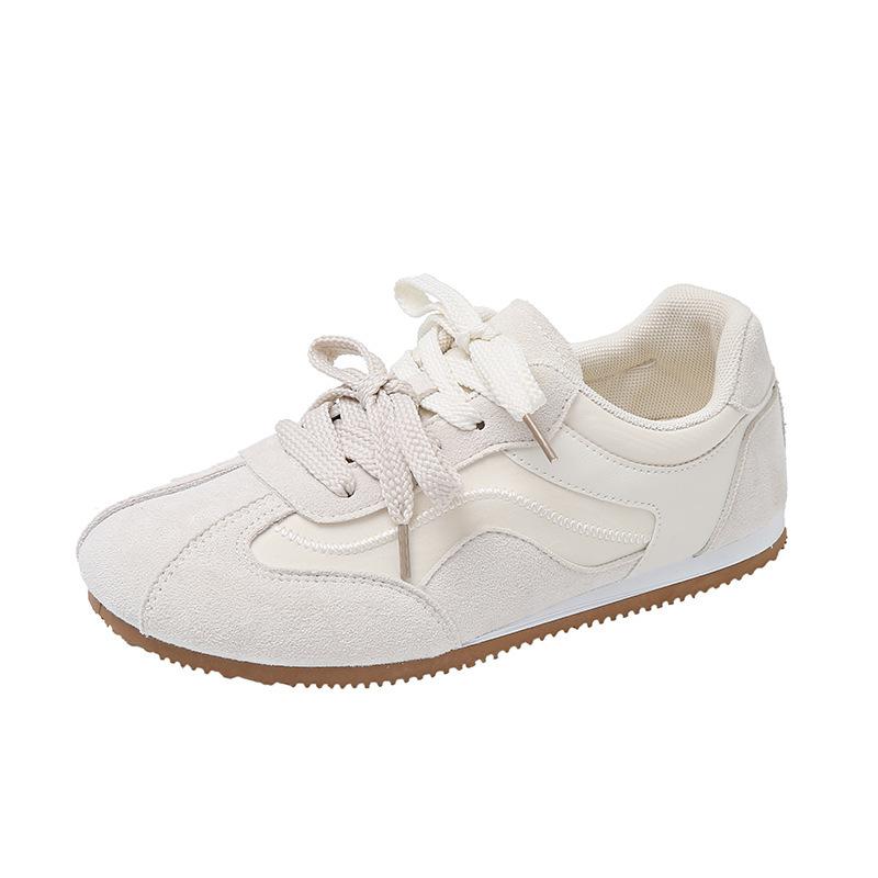 Women's White Sneakers Spring Autumn Lightweight Comfortable Soft Sole Casual Board Shoes Fashion Lace Up Outdoor Non Slip Flats
