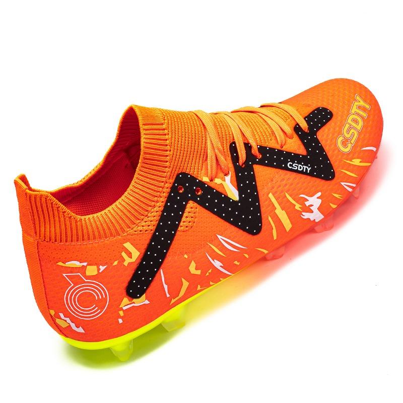 33-45Kids Chuteiras de Futebol Borracha Sola Macia Ponta Curta Couro Artificial Gramado Juvenil Crianças Futebol Sapatos Masculinos Esportes Tamanho Grande Futebol Sapatos