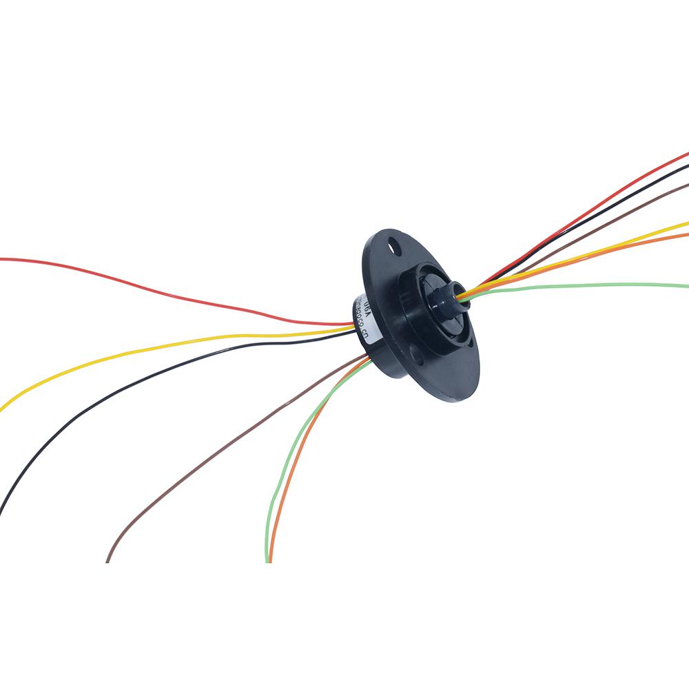 220V 6-Wege leitfähiger Schleifring 250 U/min 2A Durchmesser 12,5 mm 22 mm für Monitor Robotik Konstruktionskunststoffe
