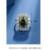 925 Sterling Silver High-end Luxury Oval Olive Green Zircon Diamond Ring Birthday Anniversary Wedding Party Gift