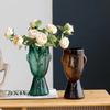Creative Transparent Glass Face Vase Dining Table Hydroponic Flower Vase Modern Irregular Vase Living Room Desktop Decoration