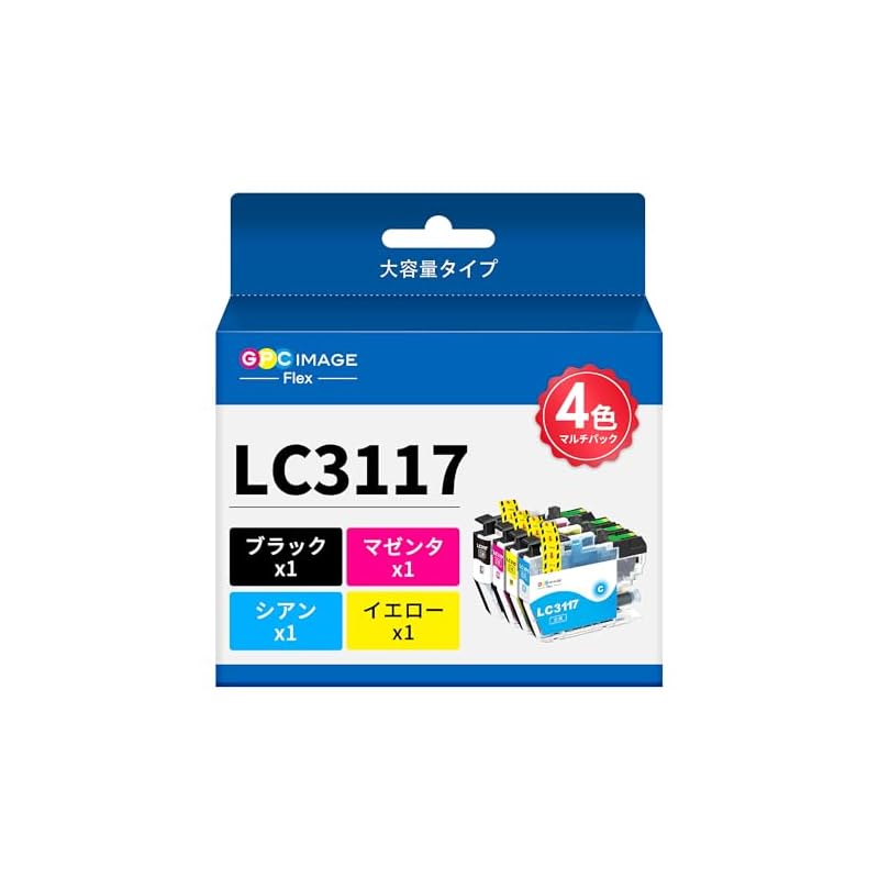 GPC Image Flex LC3117 LC3117-4PK Ink Cartridges for Brother (4 cartridges total) - Compatible with Brother MFC-J6980CDW, J6580CDW, J6983CDW, J6583CDW,