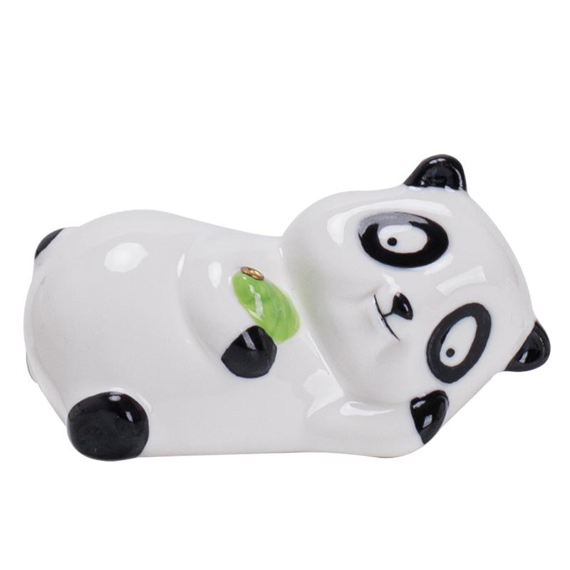 Ceramic Cartoon Panda & Pig Incense Holder: Cute Tea Pet, Jewelry Box, Dish, Chopstick Rest, Home Ornament