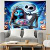 The-Nightmare-Before-Christmas Print Tapestry, Backdrop, Easy Setup, Ideal for Bedroom, Office & Living Room, with Aesthetic Wall Hanging Decor.
