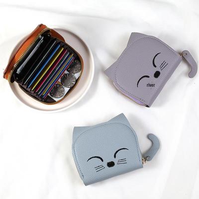 Korejská kreslená peněženka na mince: Roztomilá PU peněženka s více sloty na karty a pouzdrem na průkaz totožnosti