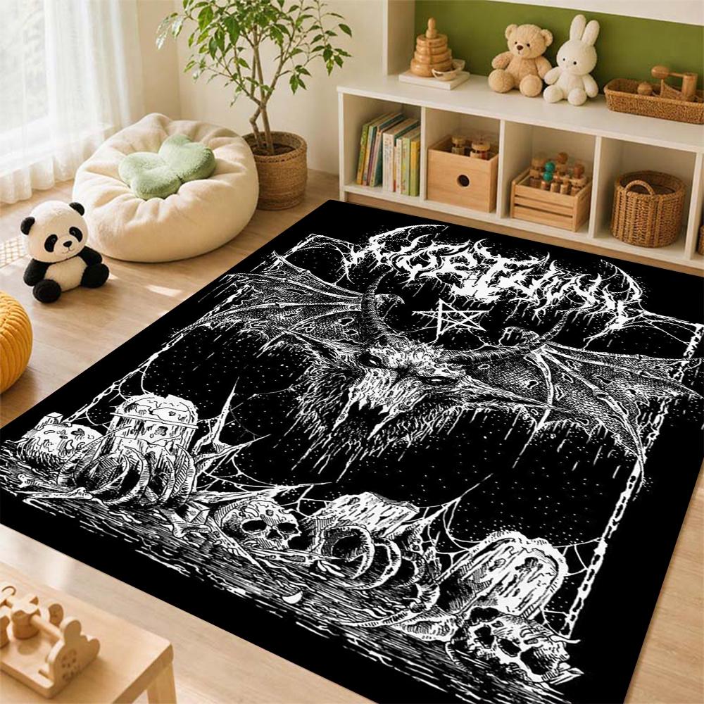 Five Elements Pentacle Double Moons Rectangular Rug Soft Texture Nonslip Carpet For Kids Bedroom Play Area Home Party Decor Holiday Gift