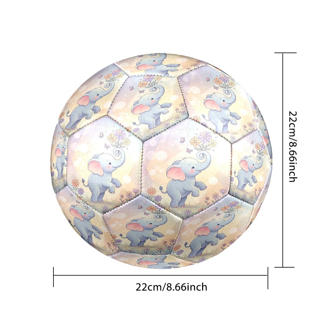 1pc Elephant Flowers Standard Size 5 Wear Resistant Football, Indoor Outdoor Soccer Ball for School Park Grass Training & Daily zq71017