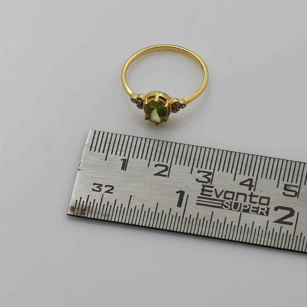 Peridot Ring, Birthstone Jewelry, 925 Sterling Silver, Gift For Her, Delicate Women Jewelry, Gold Plated Ring