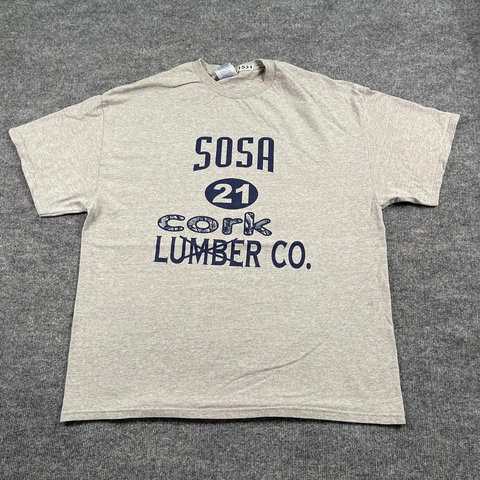 

Vintage 2003 Sammy Sosa Cheater Cork Bat Shirt 2XL 25x29 Chicago Cubs XL