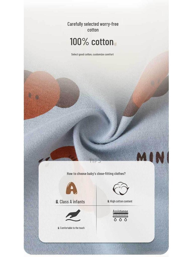 Pure Cotton Long Sleeve Baby Romper with Double Layer Belly Protection - Spring/Autumn Butterfly Harem Suit for Newborns