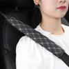 Diamond Pattern Leather Seat Belt & Shoulder Pad Set for Child Safety