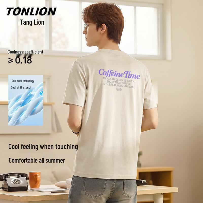 

TonLion Men s Ice Cotton Casual Short Sleeve T-Shirt 4XL
