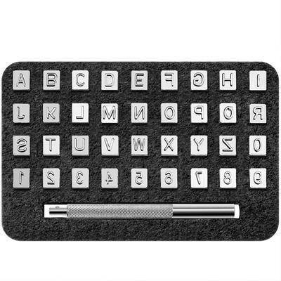 3mm/6mm Stainless Steel Alphabet Number Stamp Punch Tools Set Leathercraft Hole Punching Tools Kit 36Pcs