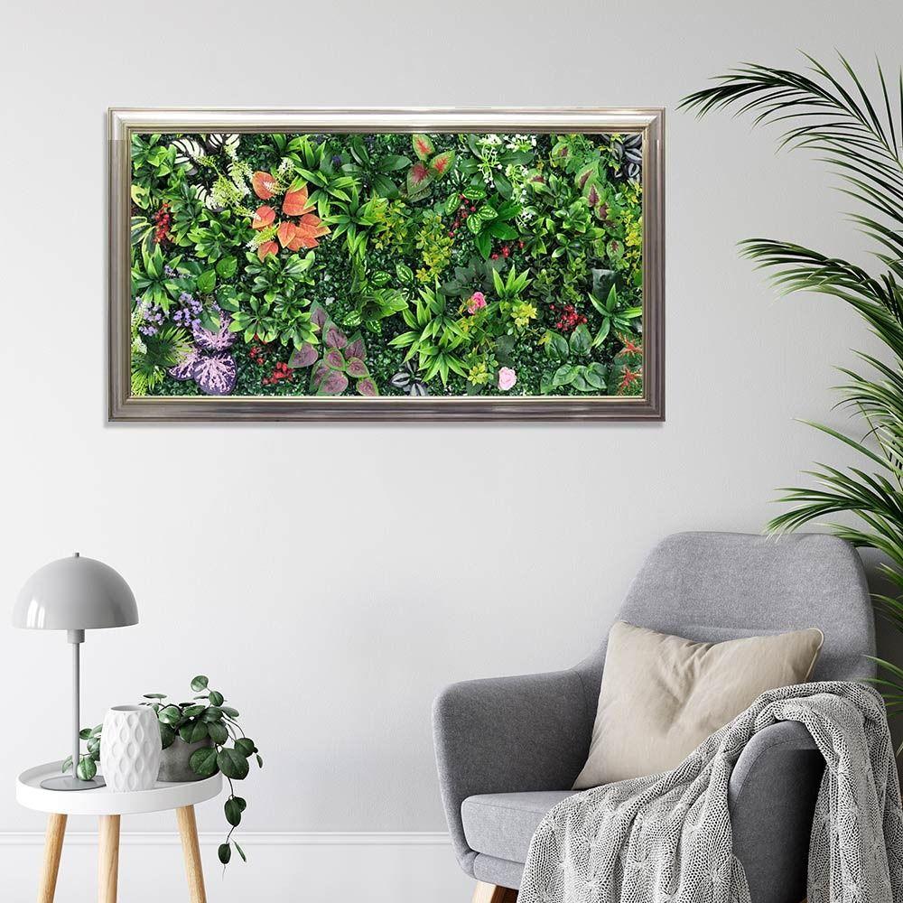 Plastic Artificial Plant Wall Green Fake Green Grass Mat Simulation Plant Sheet  Home Decoration