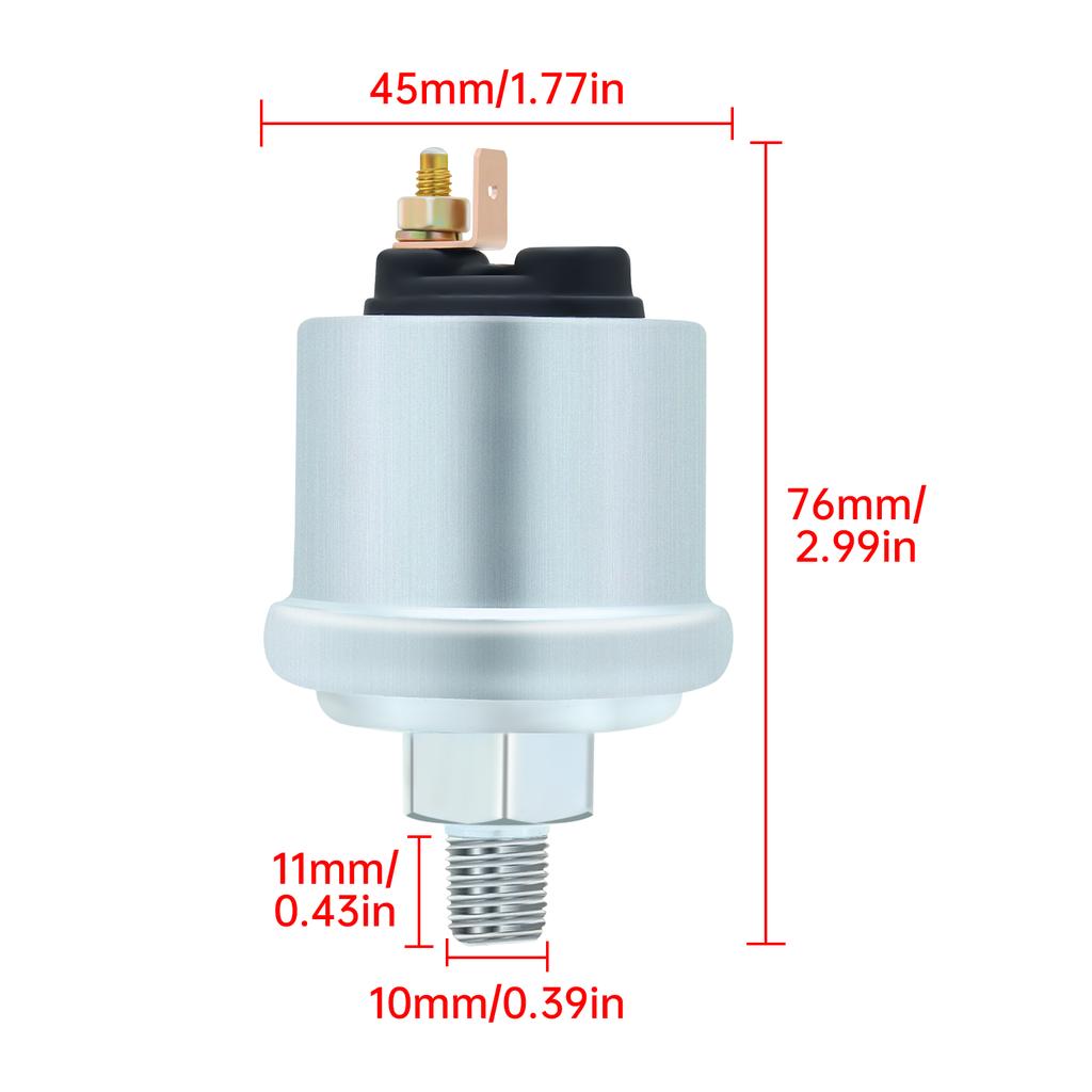 52mm Car Oil Pressure Gauge Sensors Modification 0-7 BAR Oil Pressure Meters for Truck Car 12V Oil Press Sensor M10x1 NPT1/8