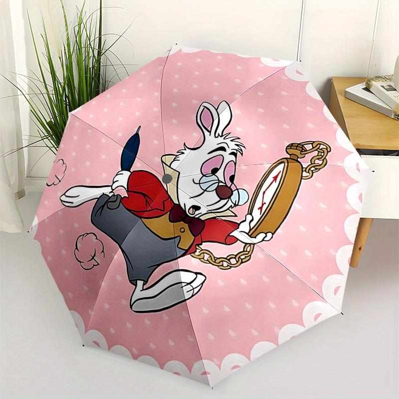 

Disney Rabbit, Pocket Watch Automatic Open/Close Umbrella - Cute Umbrella with Cute Design, Portable 3-Fold Compact Umbrella for Men & Women