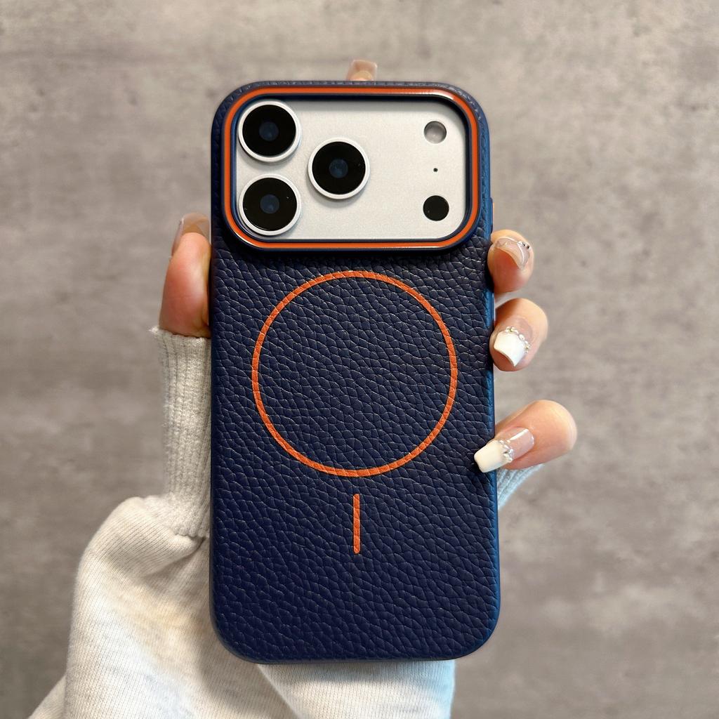 Frosted Leather Texture Magnetic For Magsafe Case For iPhone 17 Air 17E 16 16E 15 14 Plus 13 12 11 Pro Max Luxury TPU Cover