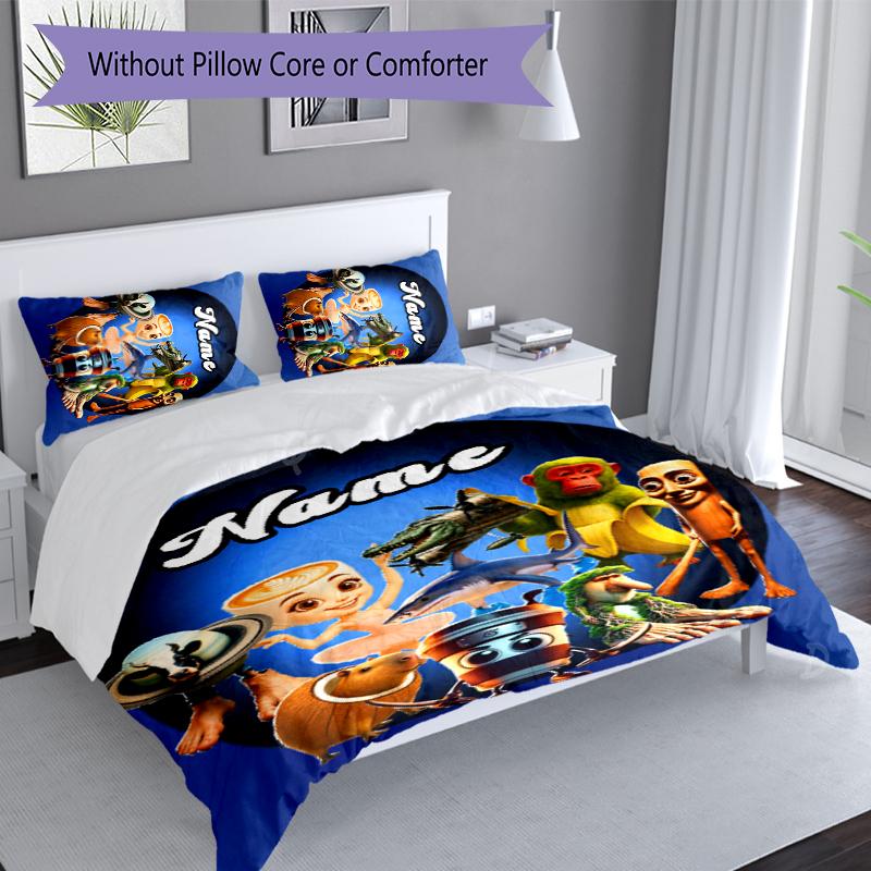 Set di 3 pezzi con Nome Personalizzato Animale Brainrot Italiano, Include 1 Copripiumino e 2 Federe, Arredo Camera da Letto per Tutte le Stagioni