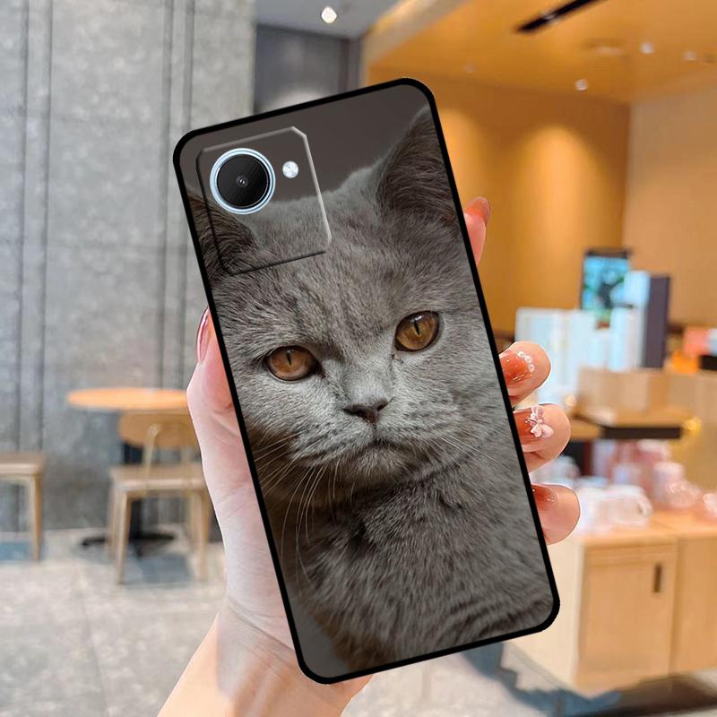 British Shorthair Cat Case For Realme C55 C33 C31 C35 C30 C11 C15 C25s C21Y GT Neo 5 3T 2T 8 9 10 11 Pro Plus