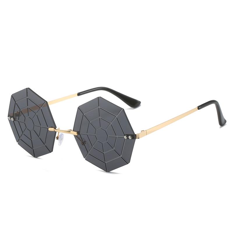 

2023 Spider Web Frameless Sunglasses - European American Street Style Hip Hop Fashion Regular