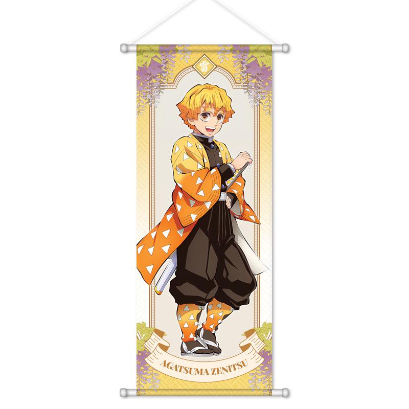 Wall Scroll Poster Tapestry Kamado Tanjiro Nezuko Kamado Giyu Tomioka Mitsuri Kanroji Anime Hanging Printing