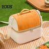 Insulated Food Storage Bag for Work Double Layer Lunch Bag, Large Capacity Leakproof Thermal Cooler Water Resistant Office Carrier Students