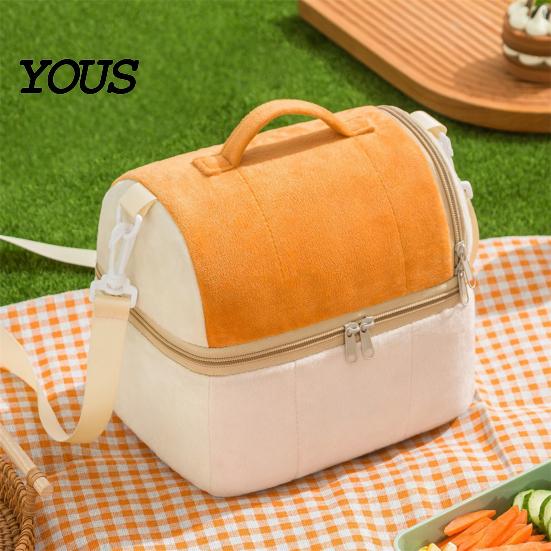 Insulated Food Storage Bag for Work Double Layer Lunch Bag, Large Capacity Leakproof Thermal Cooler Water Resistant Office Carrier Students