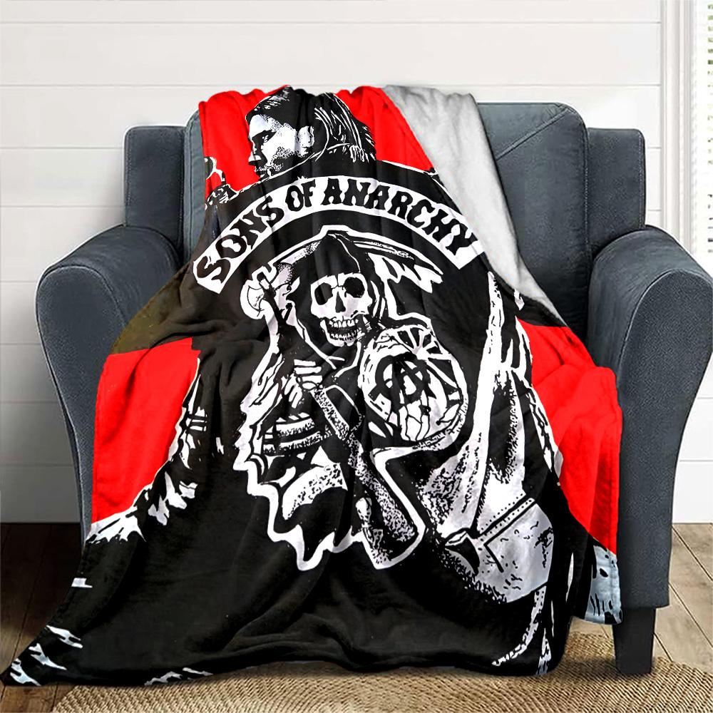 1pc Sons of Anarchy Throw Blanket Soft Flannel, Cozy All Season Polyester Perfect for Home, Office