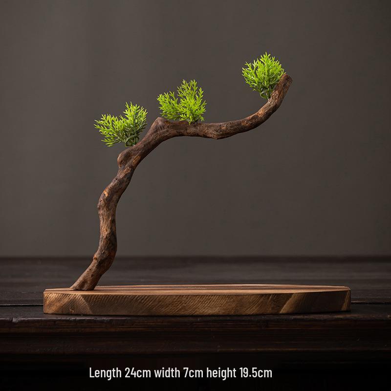Solid Wood Root Carving Ornaments: Natural Zen Base for Home Decor