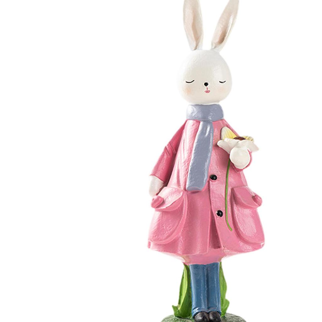 Easter Decor Desktop Ornament Fine Workmanship Party Supplies Spring Rabbit Figurine for Home Shelf Festival Bedroom Cabinet