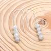Moonstone 925 Silver Threader Earrings, Natural Gemstone Women Handmade Fringe Earrings