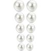 5 Pairs Round Ball Pearl Beads Stud Earrings Faux Pearl Earring for Women, White
