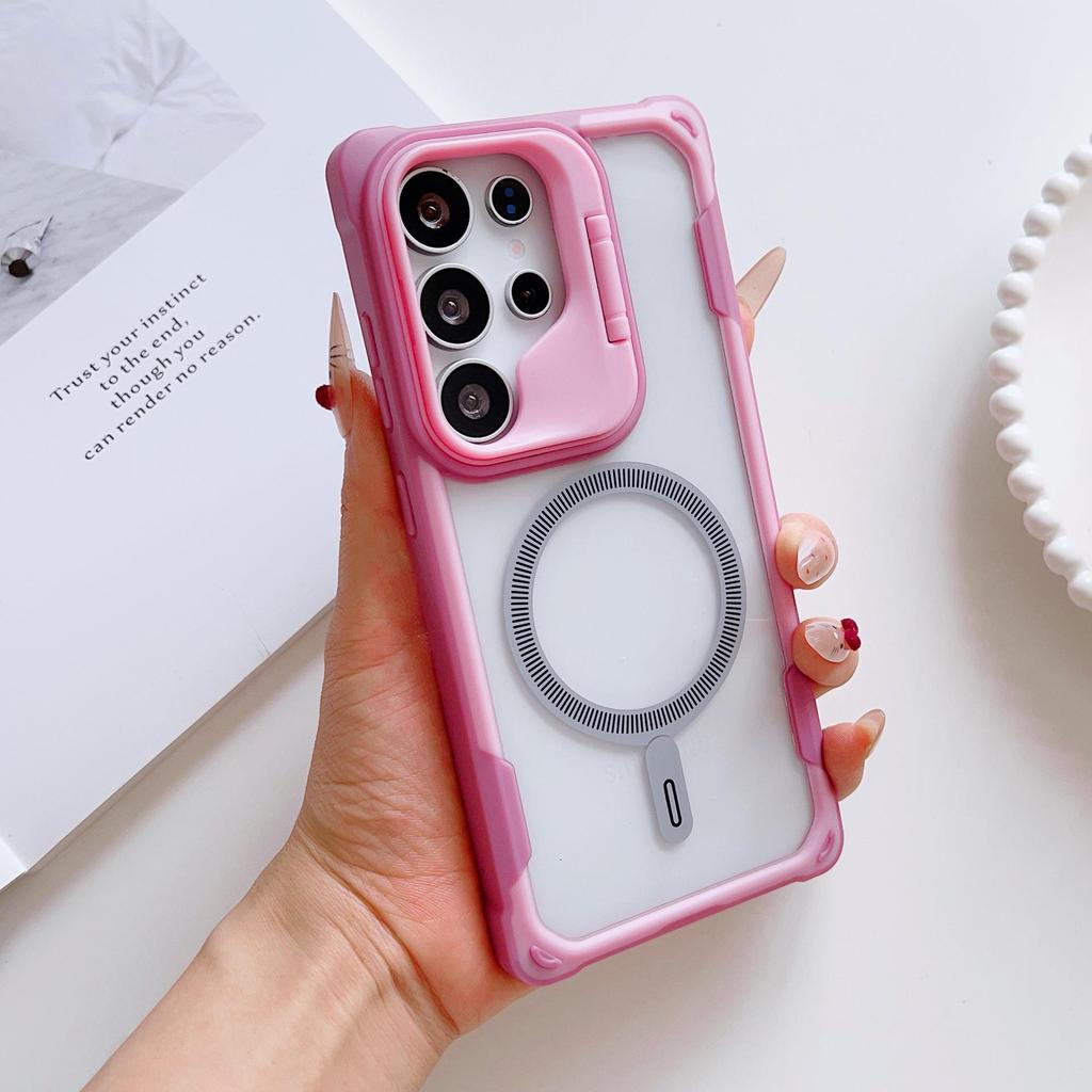 Samsung S25/S24 Ultra Magnetic Lens Cover Phone Case - Drop-proof, Cross-border Compatible