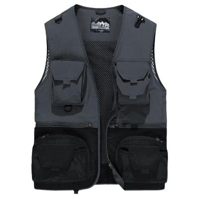 Arbeitsjacke für den Außenbereich, Funktionale Weste mit vielen Taschen für Herren, Schnell trocknende Sportweste