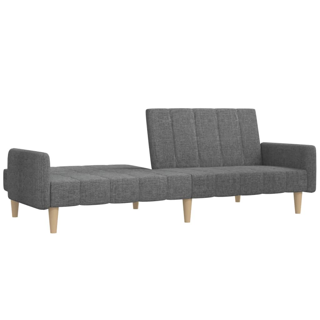 2 Seater Sofa Bed Light Grey Fabric