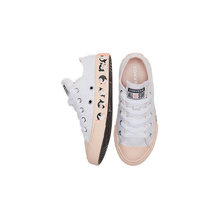 Converse Chuck Taylor All Star Canvas Comfortable Low Top Kids Canvas Shoes Kids Sneakers White Pink 669291C