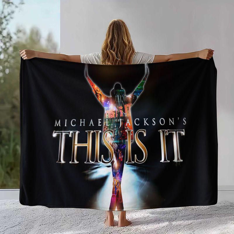 Ретро Микки Джексон Король Поп-Музыки MJ Фланелевое Одеяло, Ультра Мягкий Теплый Плюшевый Плед Для Дома Спальни Кровати Дивана, Подарок Для Пикника