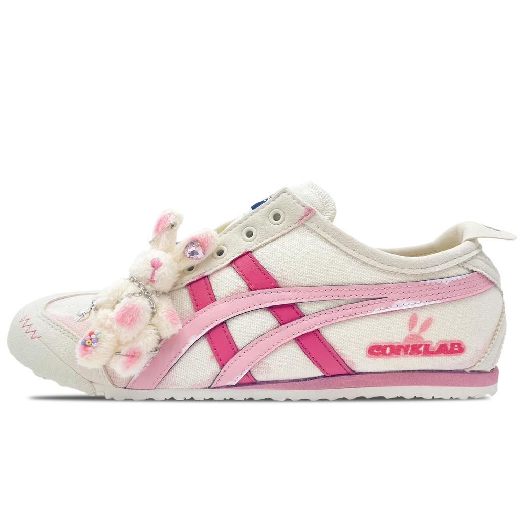 ONITSUKA TIGER MEXICO 66 Resistentes a la abrasión Zapatillas Casuales de caña baja Unisex Beige Rosa 1183A360-205(Equipo 188-)