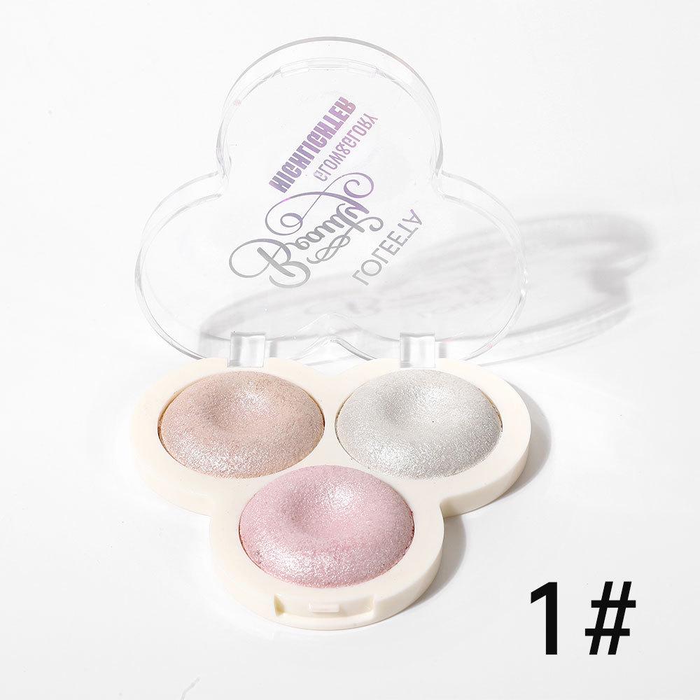 LOLEETA Korean Three-Color Shimmer Highlight Eyeshadow Palette - Blazing Spark. 15g