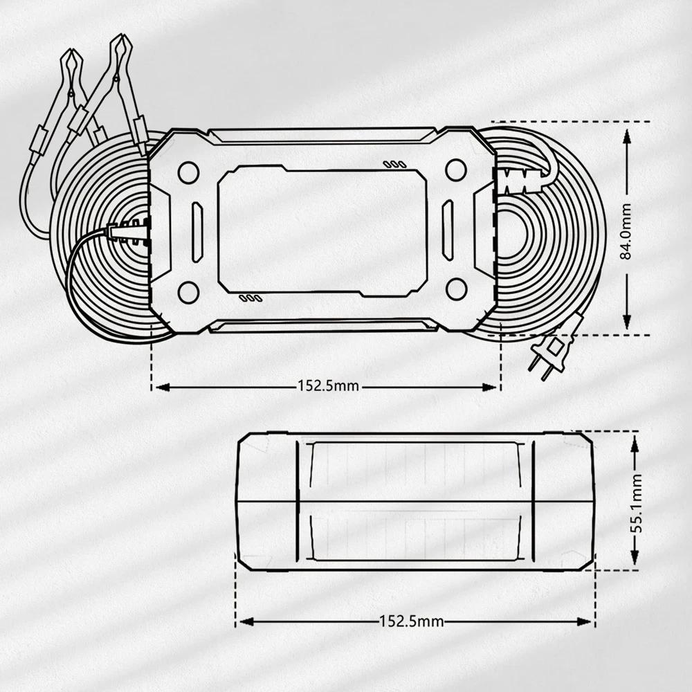12V 8A 15A Car Charger 14.6V Motorcycle Truck Emergency Jump Starter Digital Display For Lifepo4 Lead Acid AGM GEL Batteries
