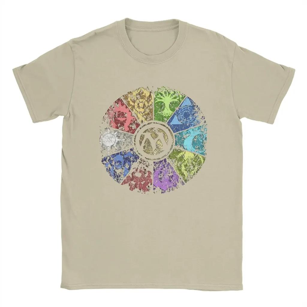 Vintage Magic Gathering MTG T-Shirts for Men Round Neck Cotton T Shirts Guild Wheel Short Sleeve Tees Gift Idea merch