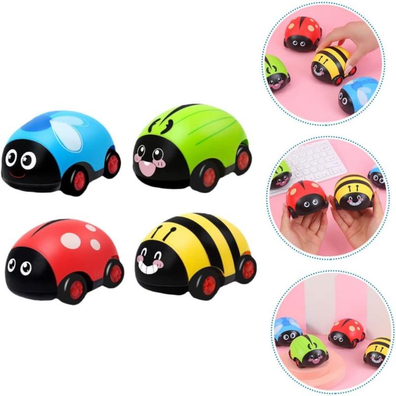 Ladybug Shaped Vehicle for Cognitive Pull Back Car Non Battery Powered Fun for Parent Interaction for Play and Decor
