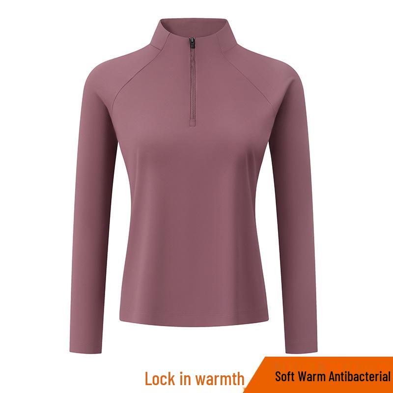 2025 Women's Sport Long Sleeve Zip Collar Polo Shirt: Outdoor Casual Warm Top