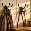 WallMounted Coat and Key Hook Castwall with Decorative Backplate Sturdy CastIron